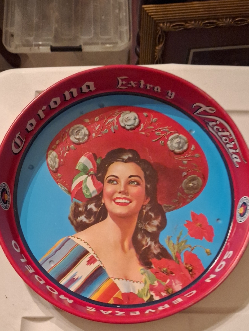 1950s Corona Extra Victoria Metal Beer  Serving Tray 13"